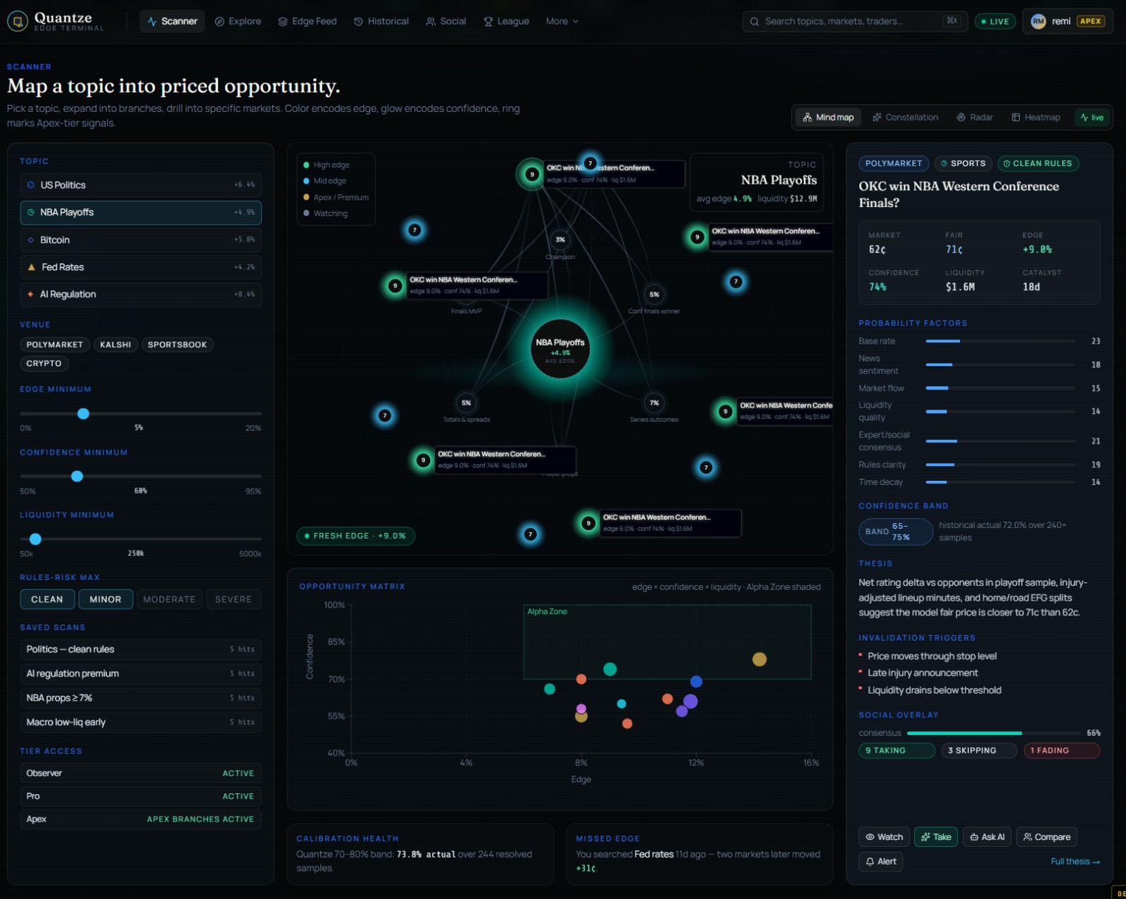 Quantze · Edge terminal scanner with knowledge map